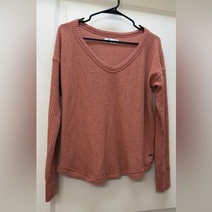Hollister Coral Textured Knit Top
